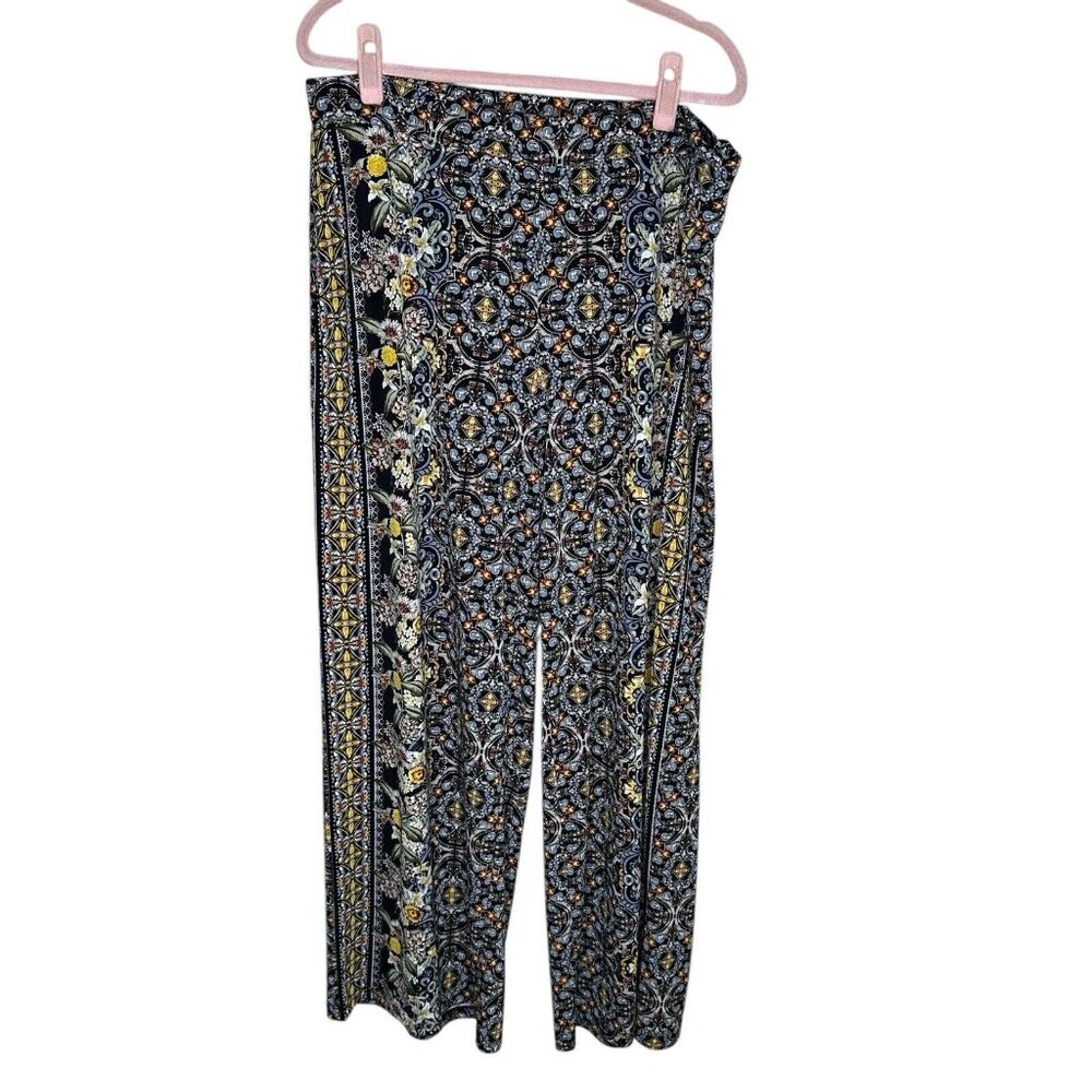 White House Black Market Floral Wide Leg Pants